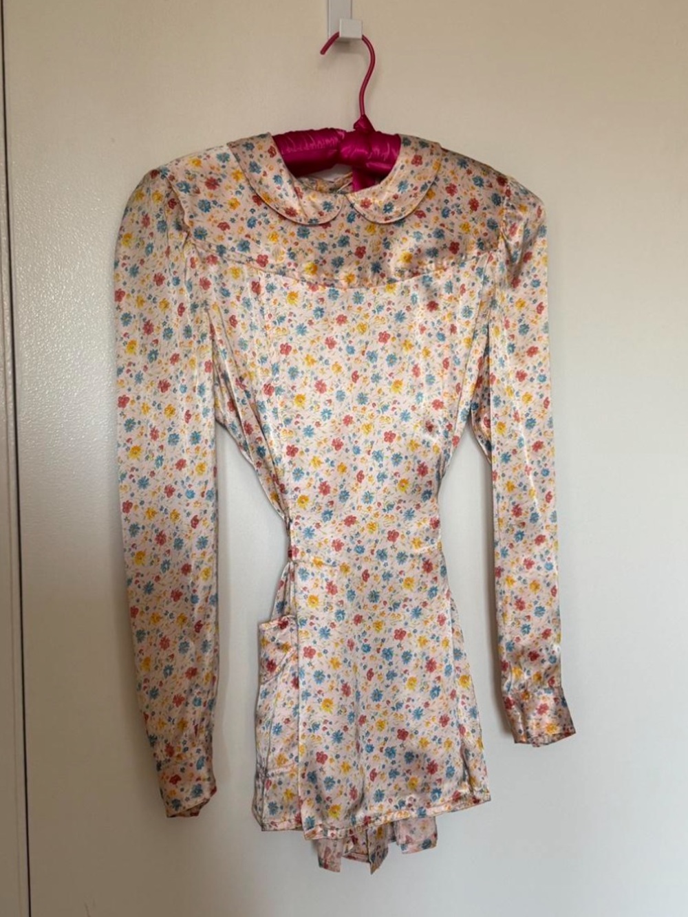 1960s Cacharel for Neiman Marcus Peter Pan collar floral top